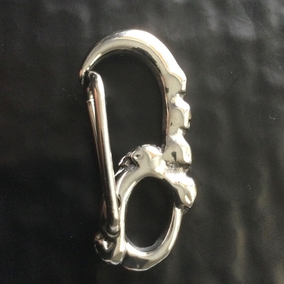 (2) Skull Clips Carabiner Keychain Wallet Chain Hook 316 Stainless Accessory - Picture 5 of 6